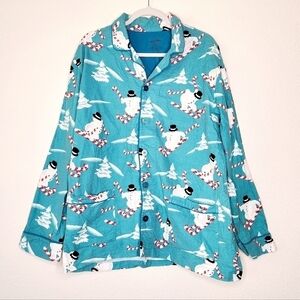 Nick & Nora Skiing Snowman PJ Top L